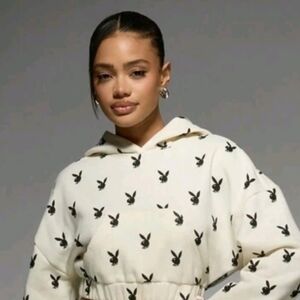 PLAYBOY Cream Hoodie